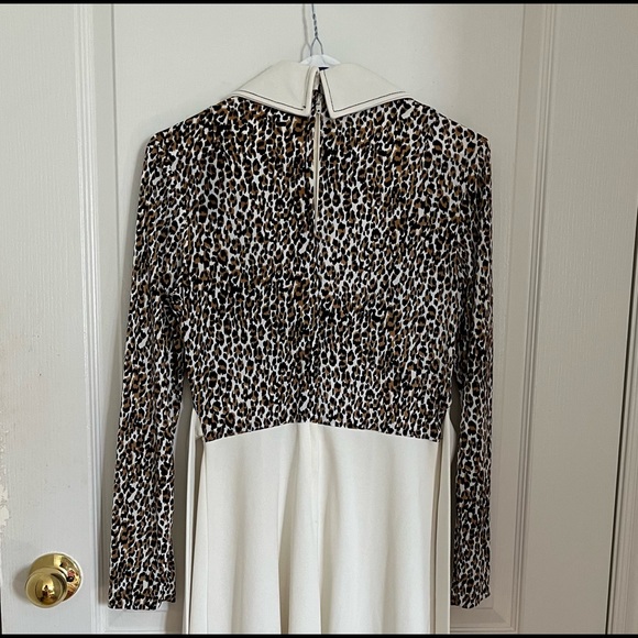 VINTAGE CREME & CHEETAH PRINT DRESS - Picture 6 of 7